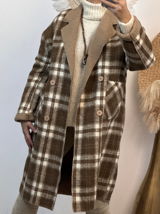 Manteau réversible beige