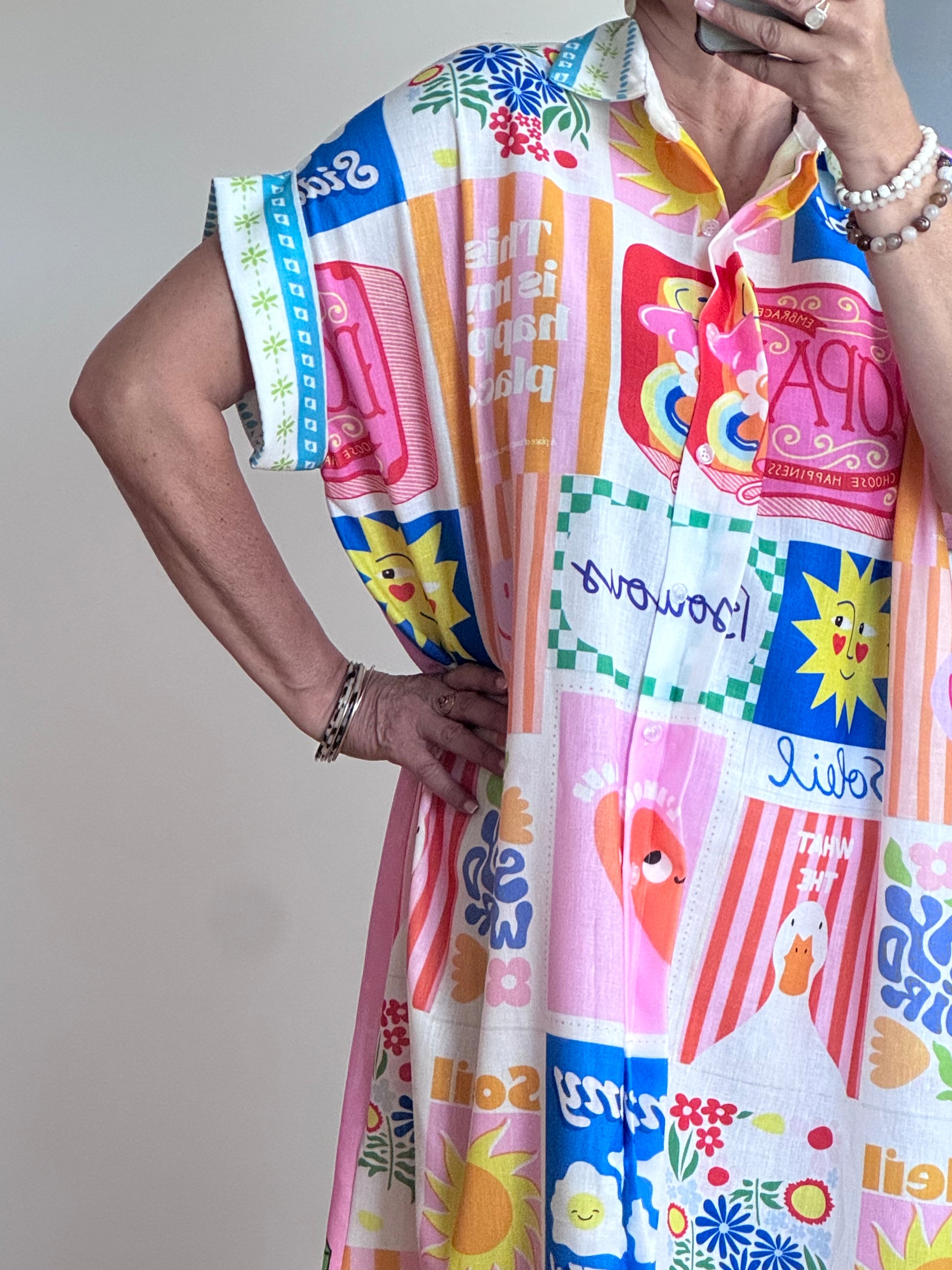 Robe chemise multicolore TU 38/48