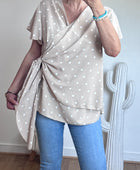 Blouse pois beige TU 44/50