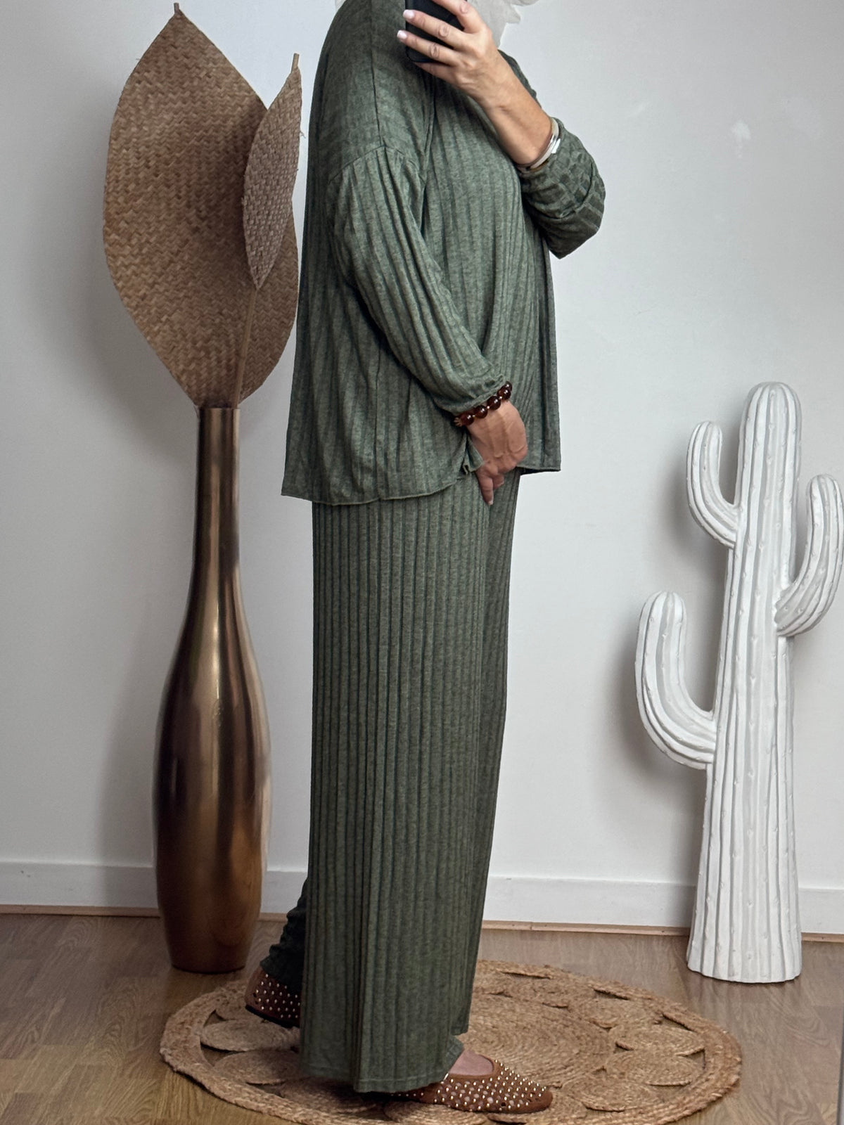 Ensemble cocooning kaki