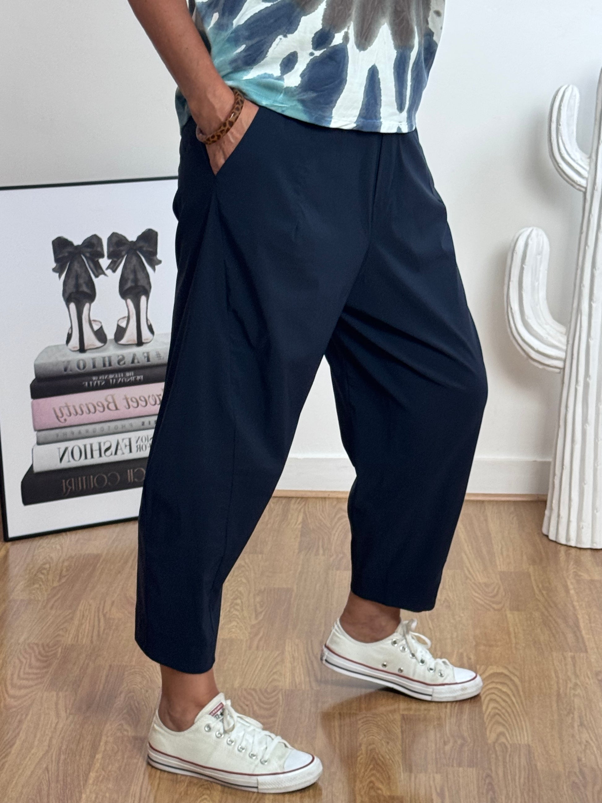 Pantalon style japonais marine
