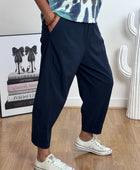 Pantalon style japonais marine