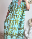 Robe fluide arabesque kaki TU 40/48