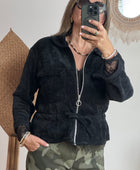 Veste velours milleraies noir
