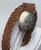 Ceinture cuir tressé marron clair