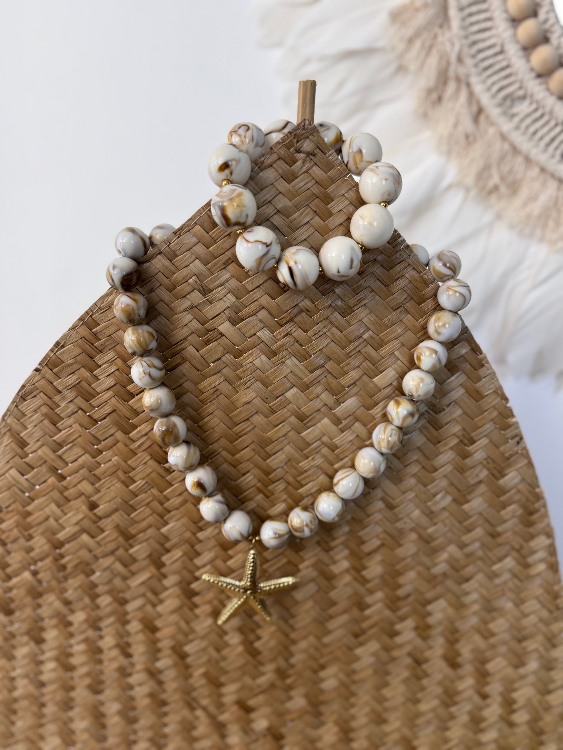 Collier étoile perles