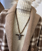 Pendentif  tête de buffle marron artisanal