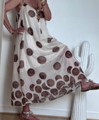 Robe à pois fond crème