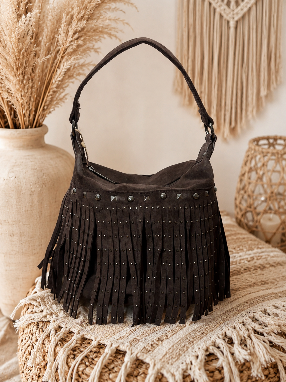 Sac boule bohème marron