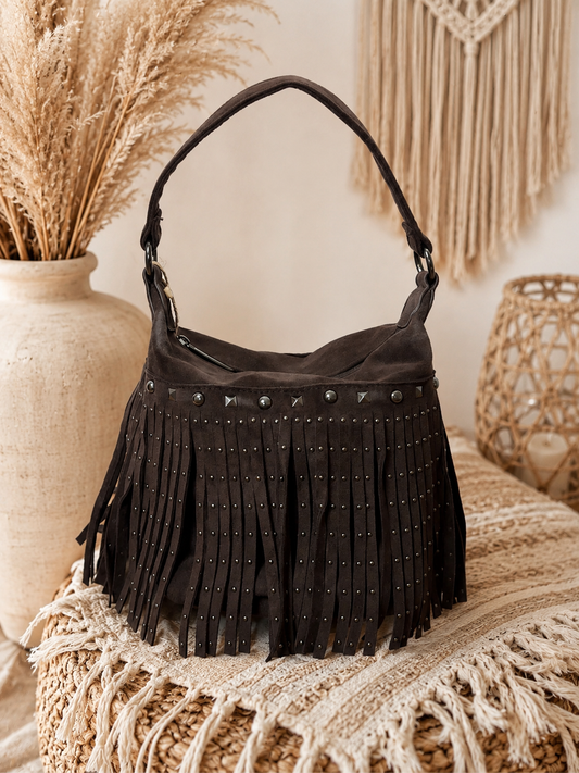 Sac boule bohème marron