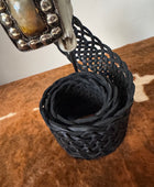 Ceinture bohème cuir véritable noir