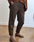 Pantalon vichy marron