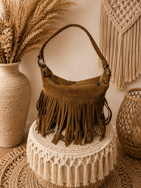 Sac boule bohème camel