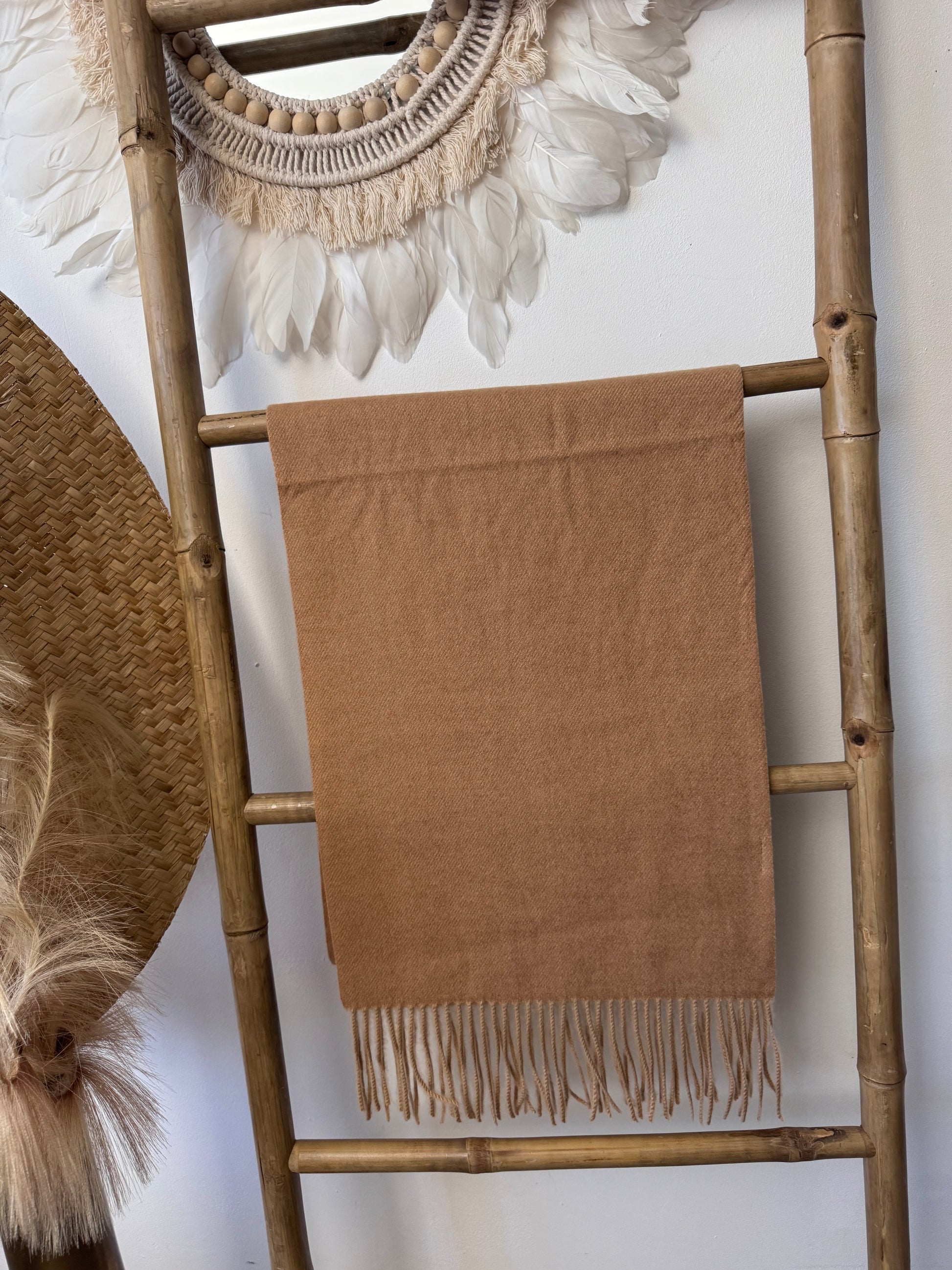 Écharpe cashmere camel