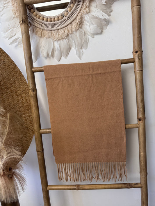 Écharpe cashmere camel