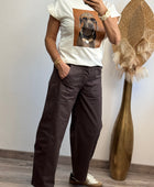 Pantalon barrel marron