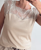 Top dentelle beige