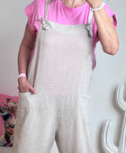 Salopette lin taupe