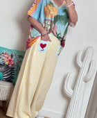 Pantalon rayures jaune
