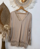 Top dentelle beige TU 40/46 et TU 46/50