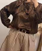 Blouse noeud marron TU 38/46
