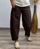 Pantalon barrel marron