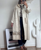 Veste longue suédine beige