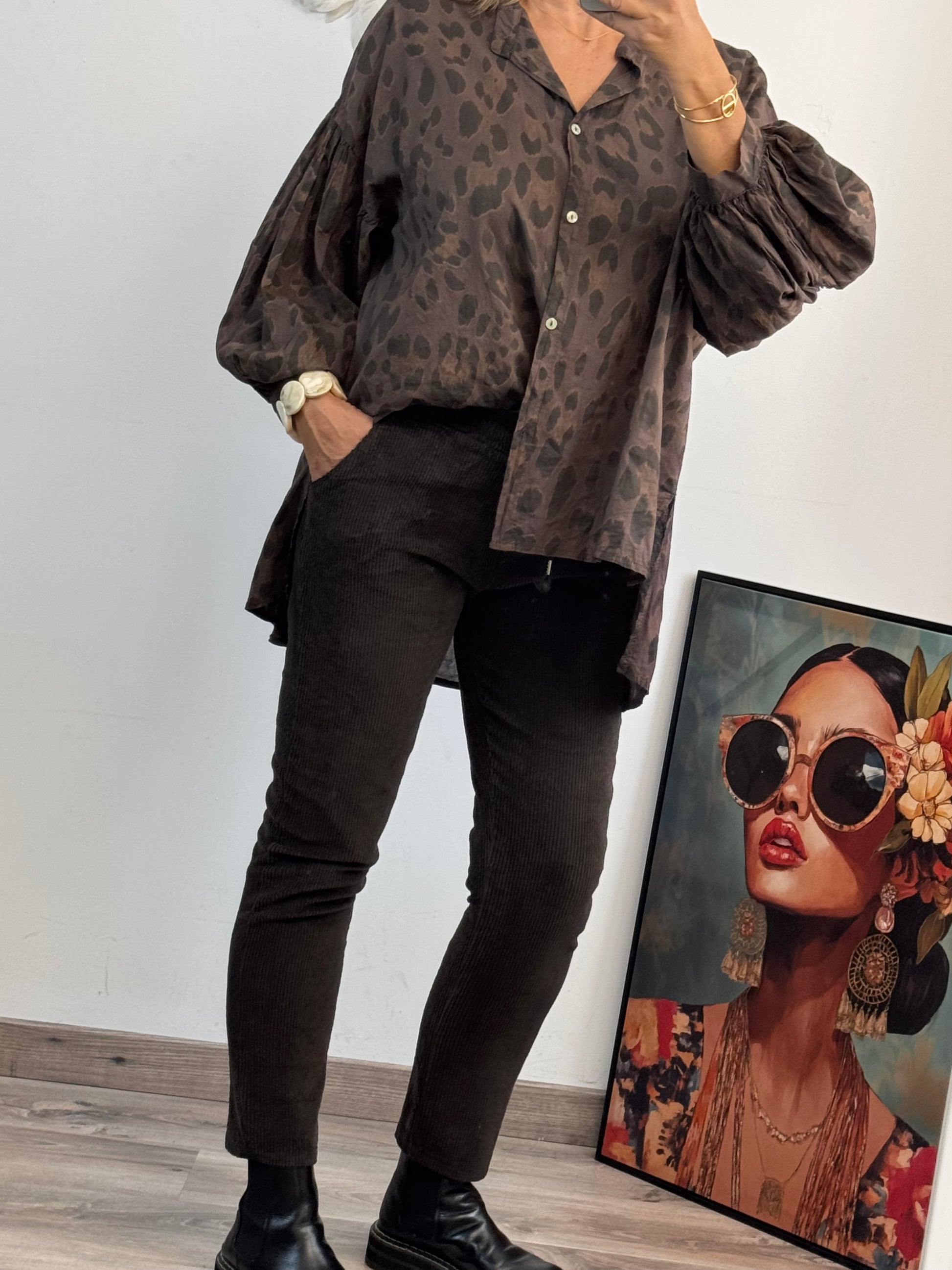 Pantalon velours côtelé marron taille du 38 au 46