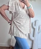 Blouse pois beige TU 44/50