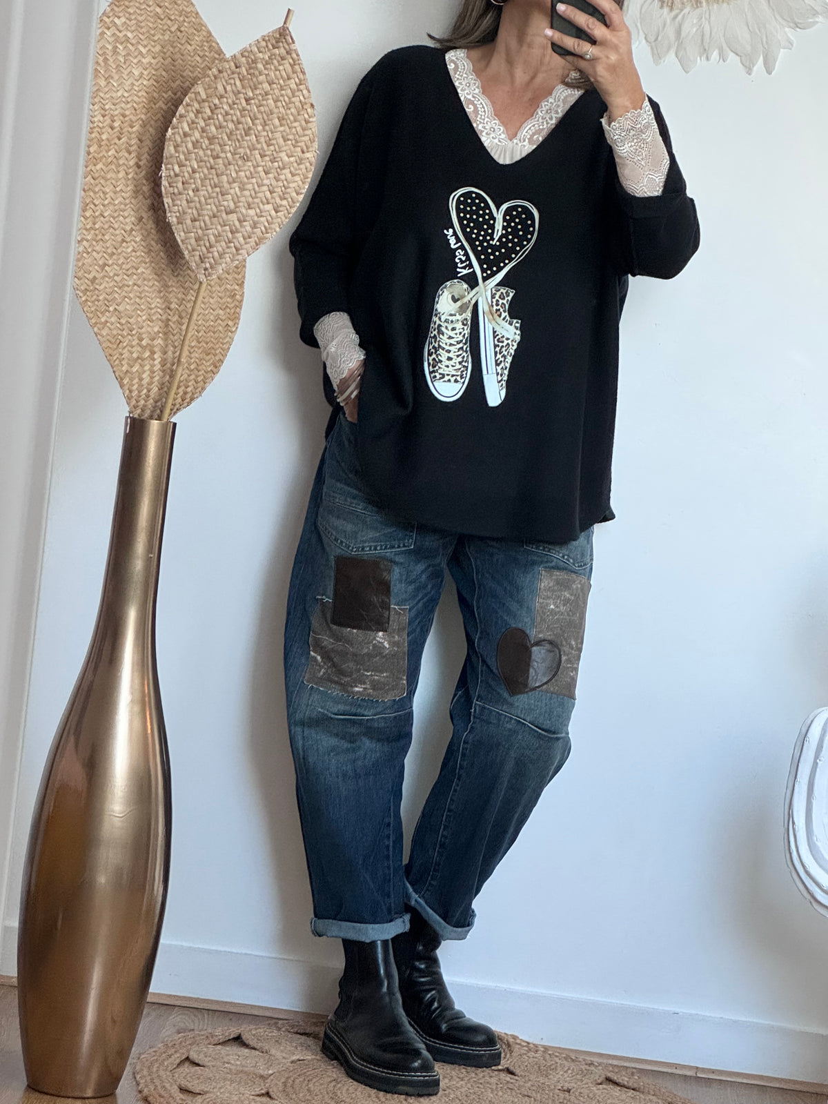 Pull kiss live noir Jolie forme