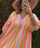 Robe coton tisse multicolore