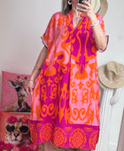 Robe fluide arabesque rose TU 40/48