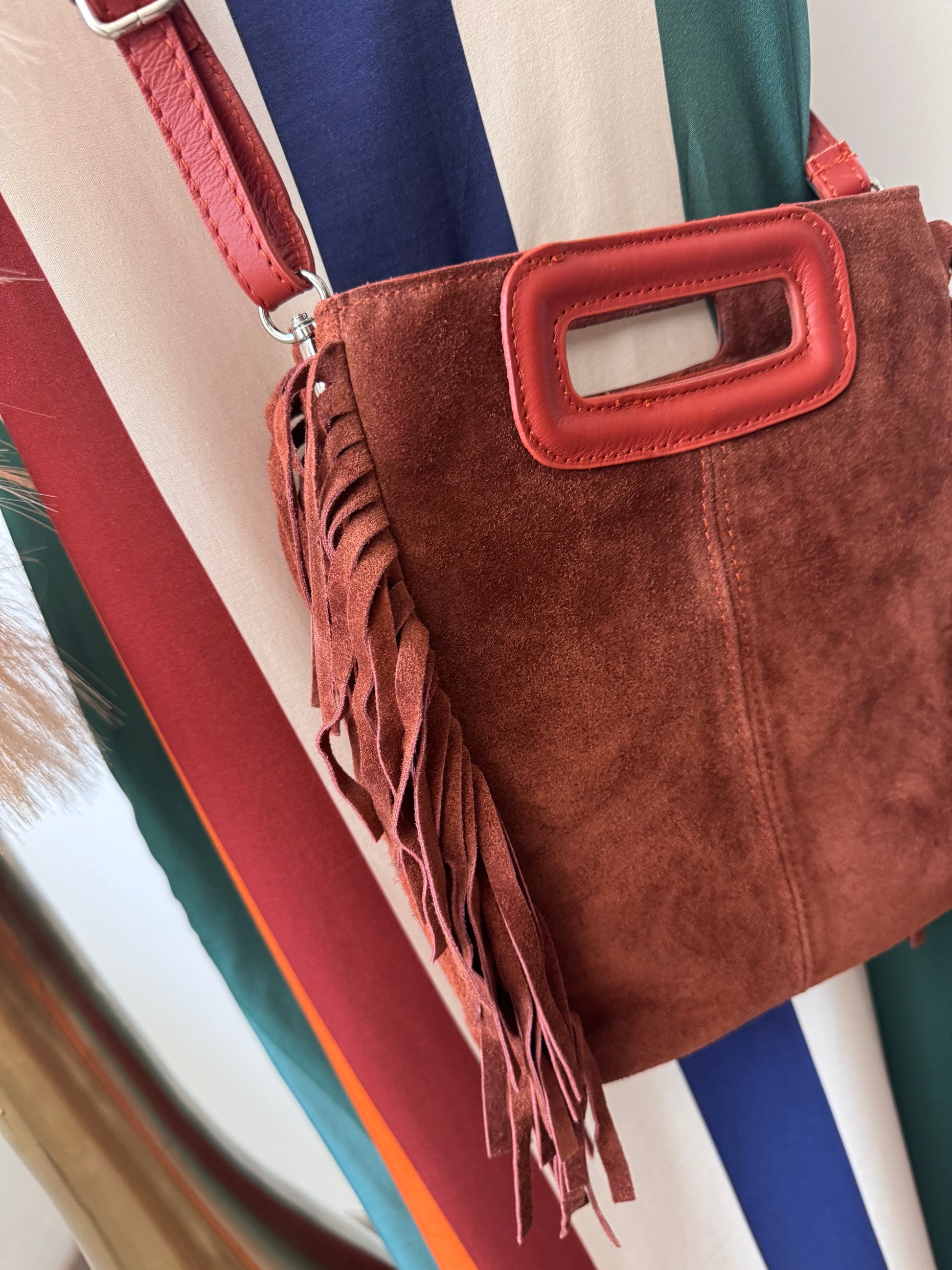 Sac cuir véritable brique
