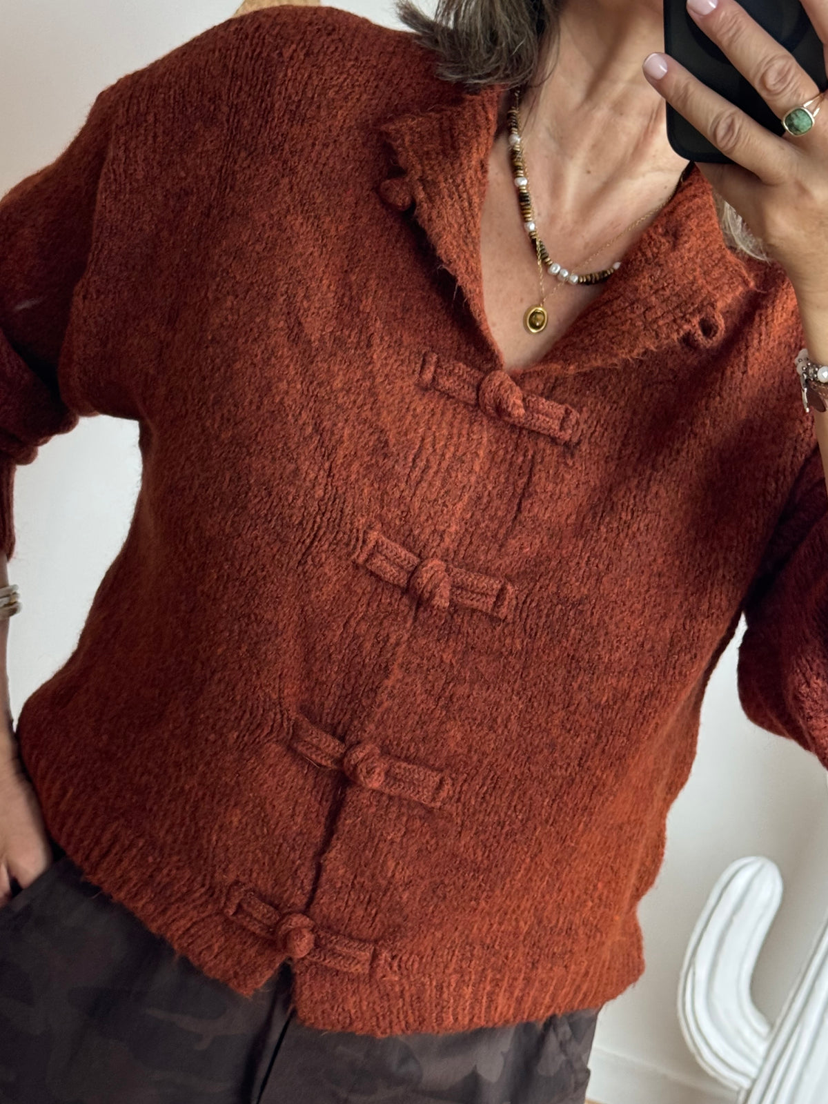 Cardigan Kyoto terracotta