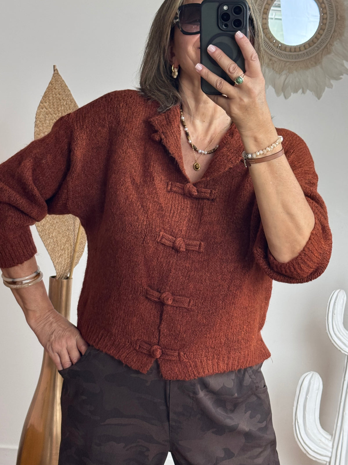Cardigan Kyoto terracotta