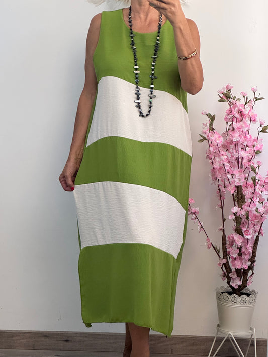 Robe Romy verte et crème