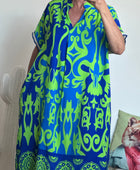 Robe arabesque vert et bleu dur TU 40/48