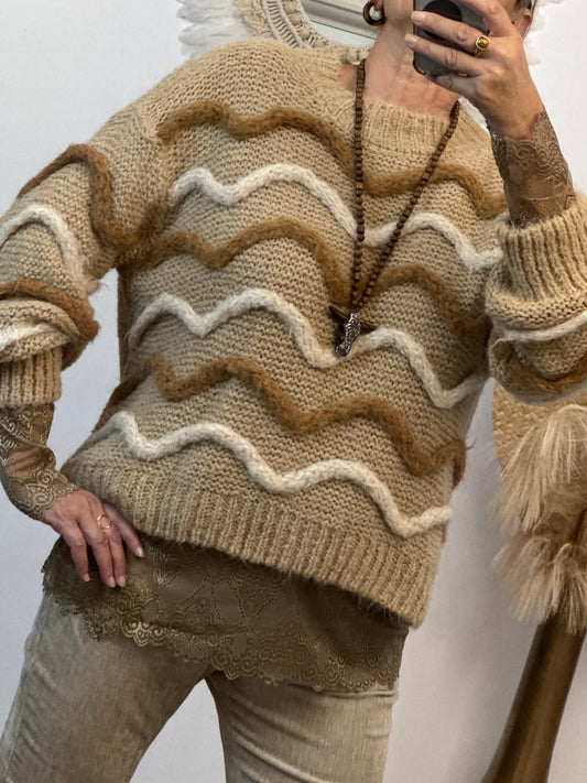 Pull d’hiver beige