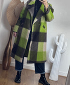 Manteau carreaux pistache