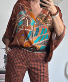 Blouse horse camel