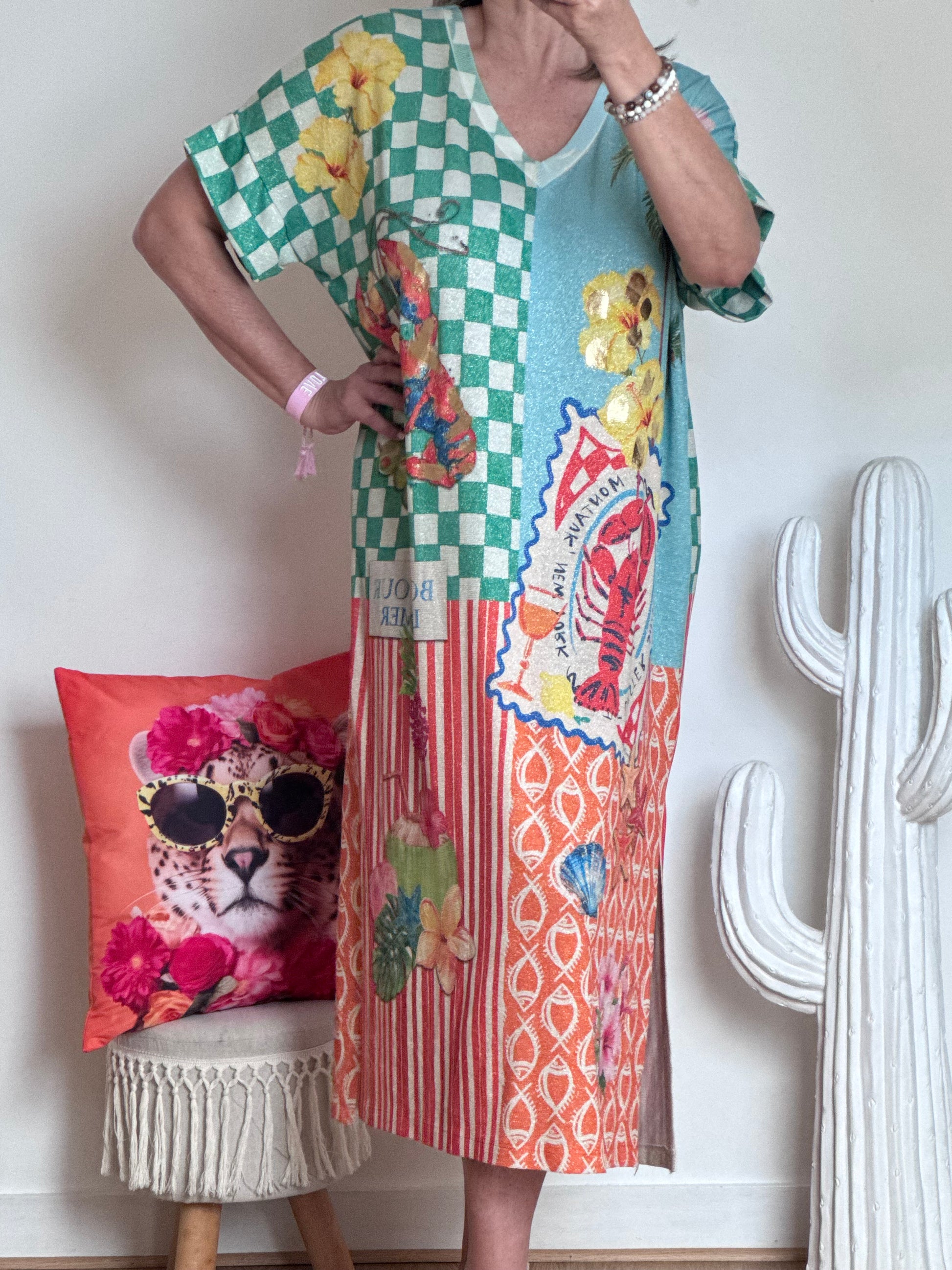 Robe lurex multicolore