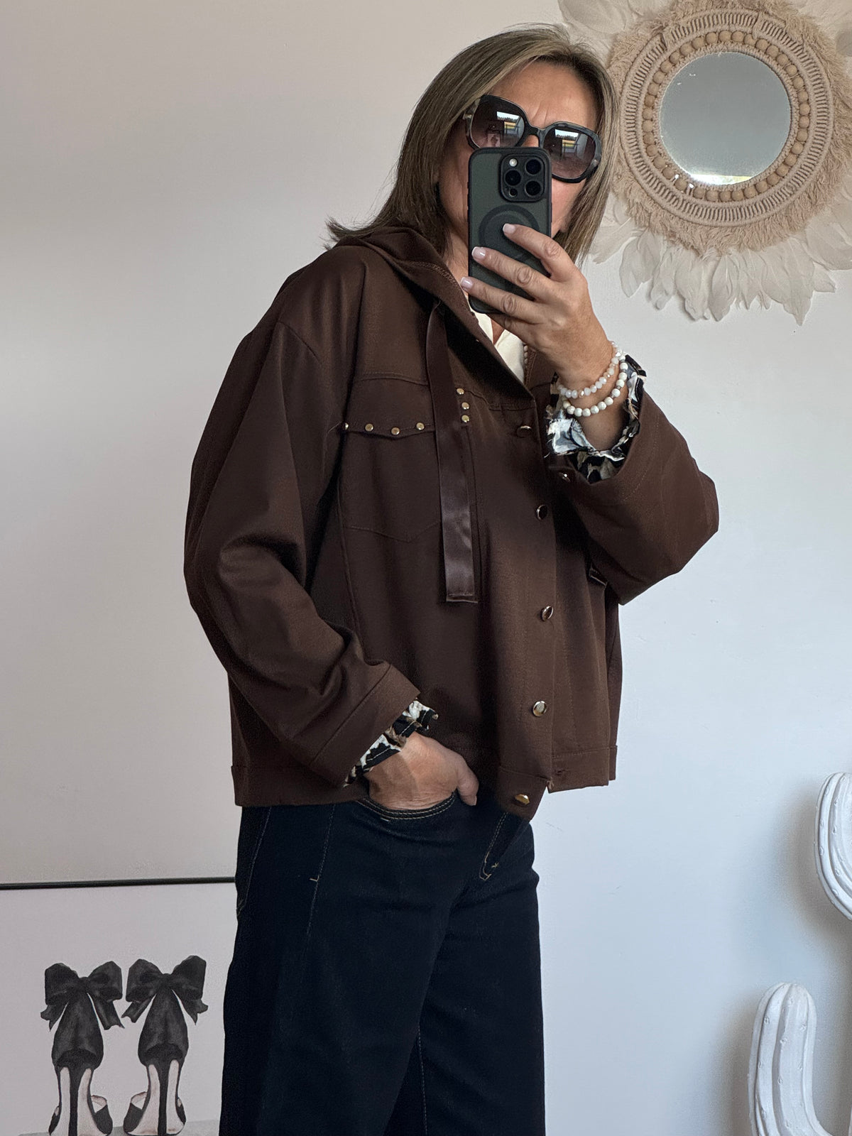 Veste casuel gold marron
