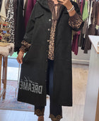 Veste longue suédine noire