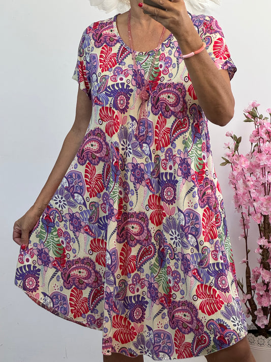 Robe arabesque lilas