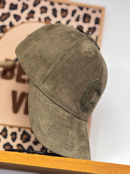 Casquette suédine kaki