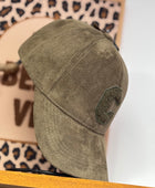 Casquette suédine kaki