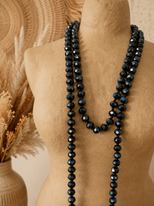 Collier perles noires