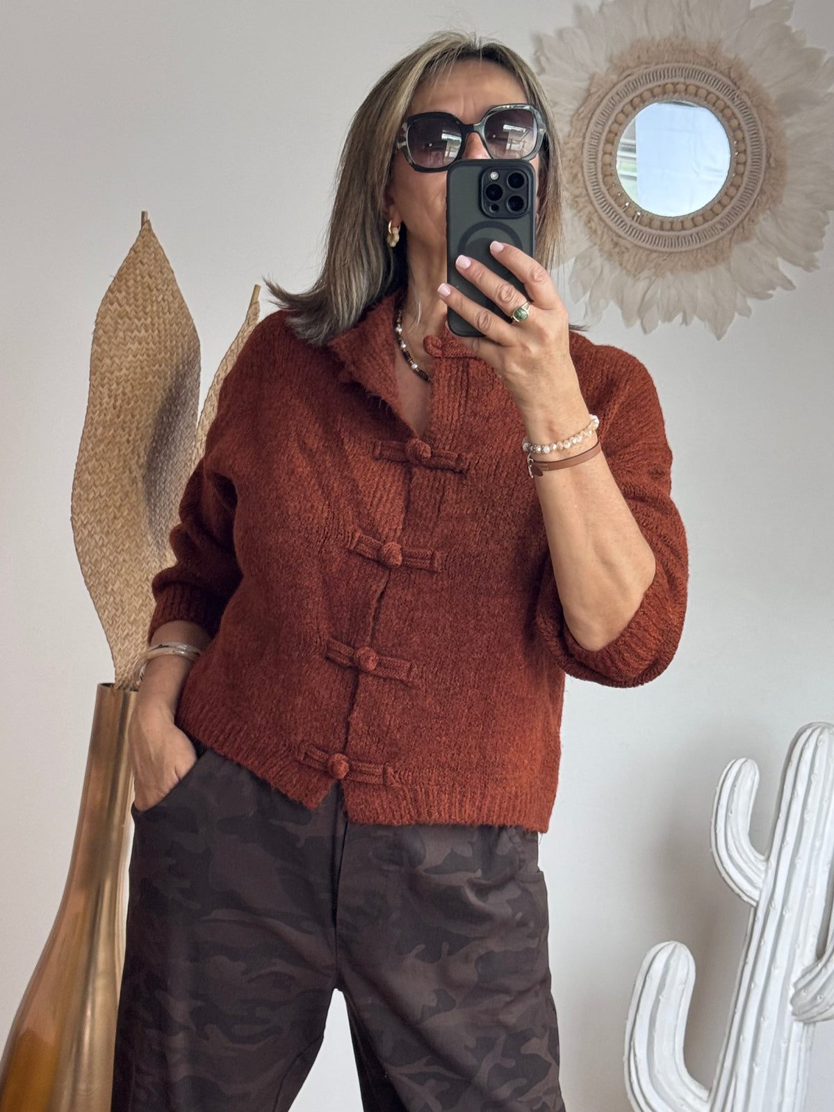 Cardigan Kyoto terracotta