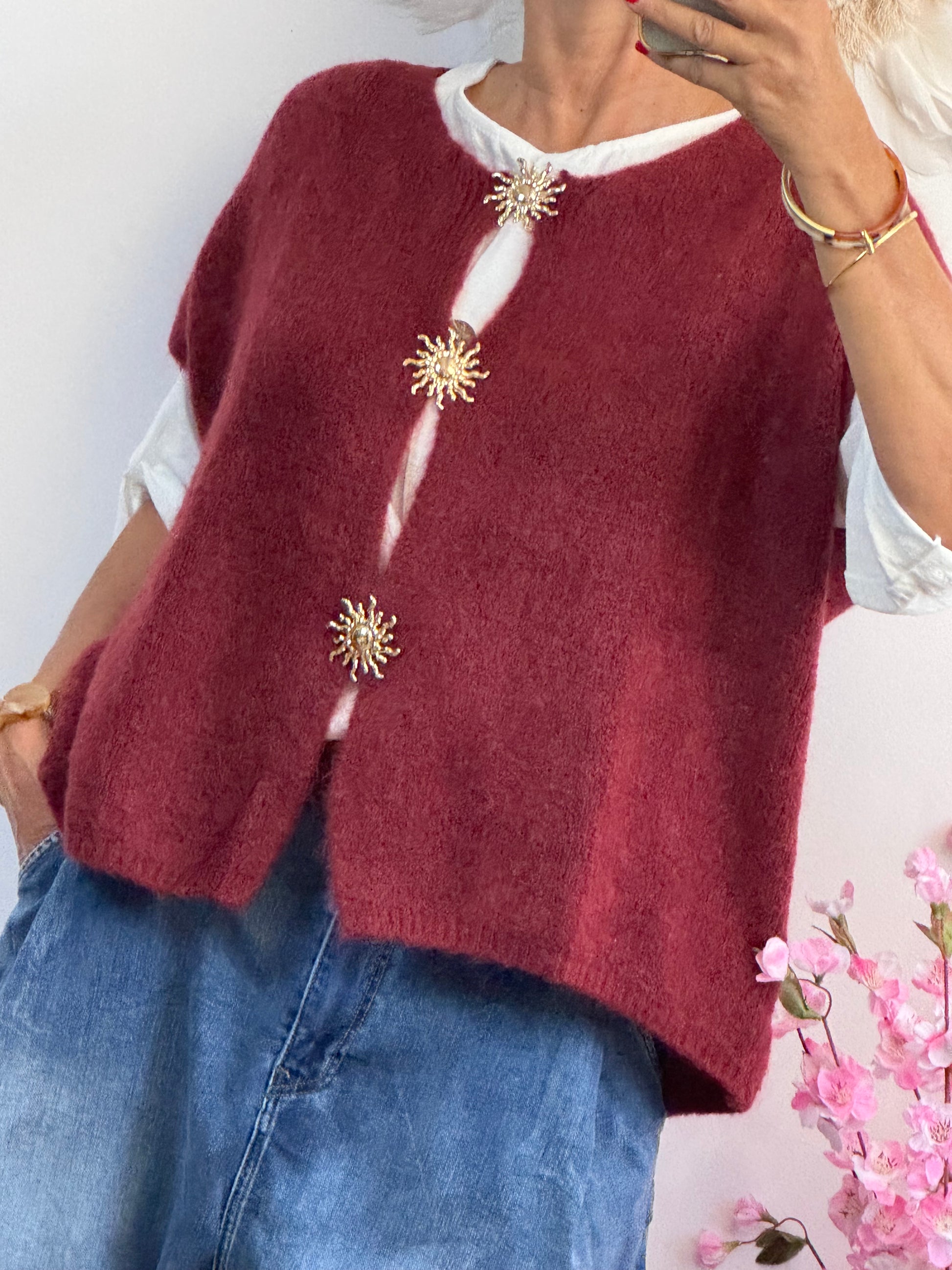 Gilet édition étoiles bordeaux TU 38/48