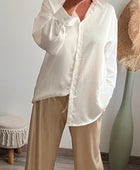 Chemise oversize longue blanche liseret brillant ✨